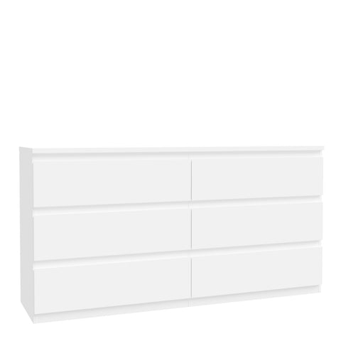 Edmore 6 Drawer Wide Chest - White Bedroom Storage