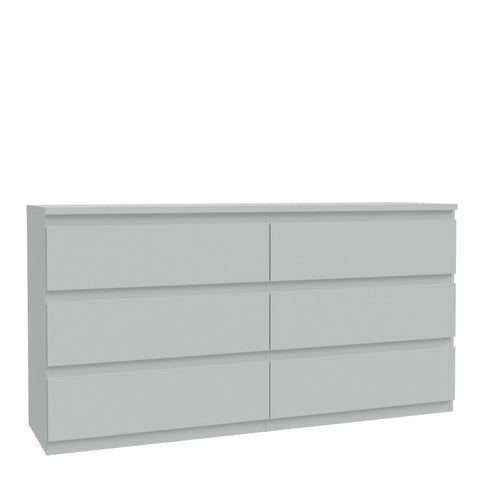 Edmore 6 Drawer Wide Chest - Light Grey Bedroom Storage