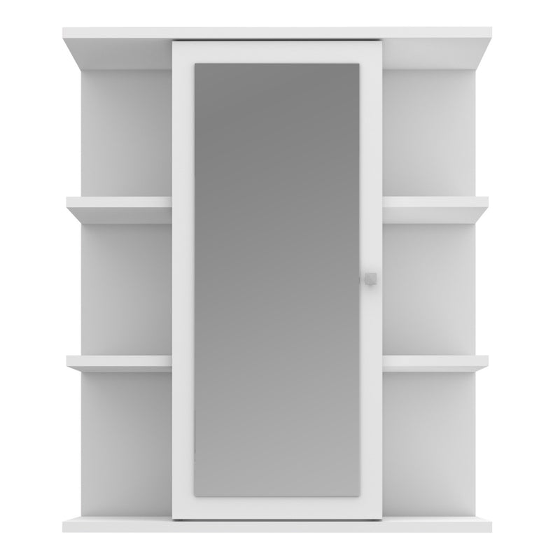 Ipsarion Hanging Cupboard White with Mirror Door & 6 Shelves