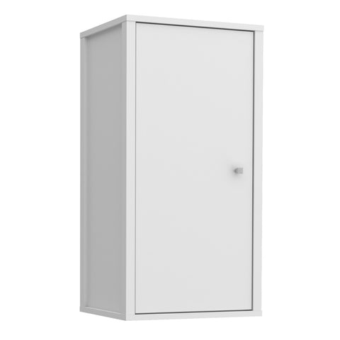 Ipsarion White Hanging Cupboard with Silver Handle - 1 Door