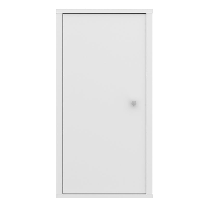 Ipsarion White Hanging Cupboard with Silver Handle - 1 Door