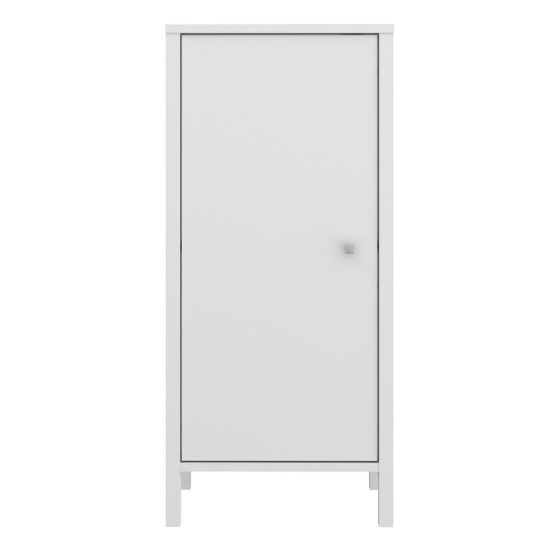 Ipsarion White Bathroom Storage Unit with Door & Silver Handle