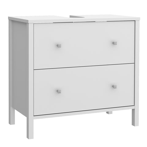 Ipsarion Under Sink Vanity Unit with 2 Drawers & Silver Handles