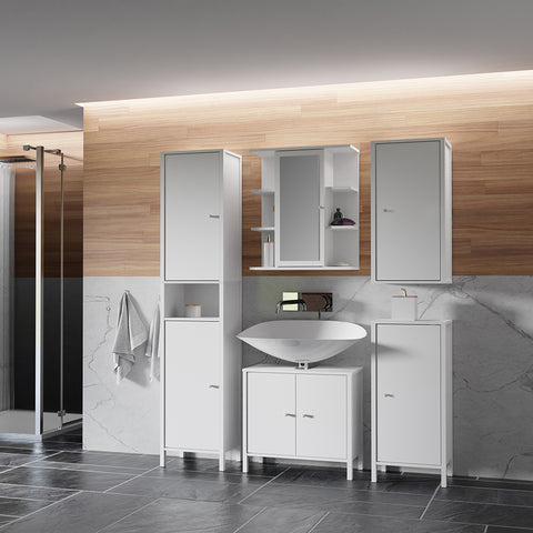Ipsarion 5 Piece Bathroom Set in White - Complete Suite