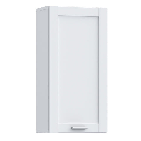 Lokko White Hanging Cupboard with Silver Handle