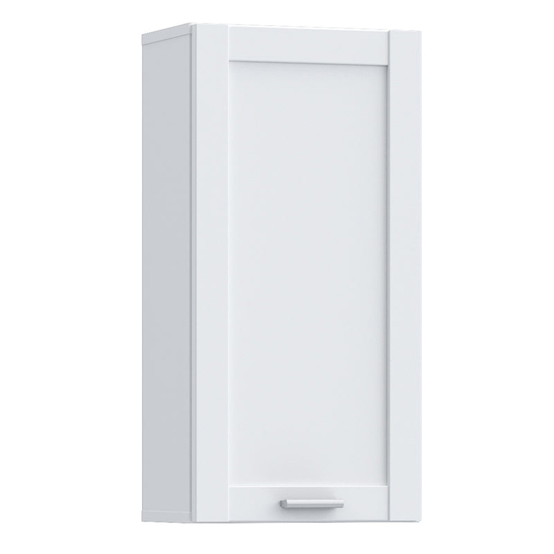 Lokko White Hanging Cupboard with Silver Handle