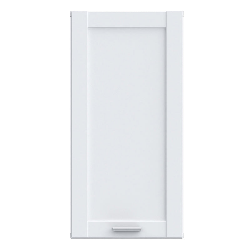Lokko White Hanging Cupboard with Silver Handle