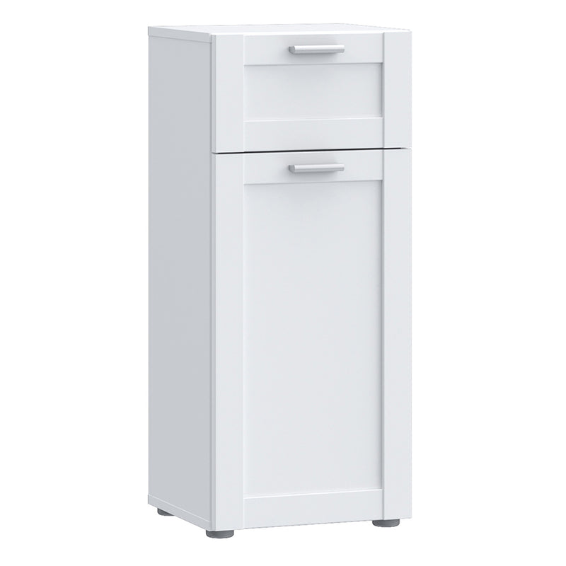 Lokko White Bathroom Storage Unit with Door & Drawer