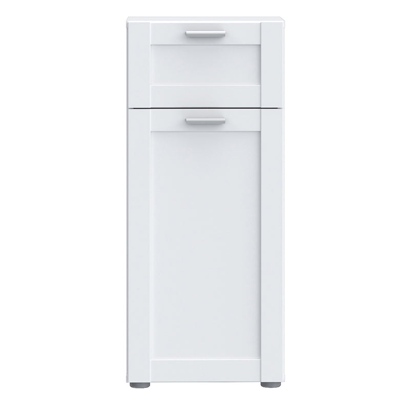 Lokko White Bathroom Storage Unit with Door & Drawer