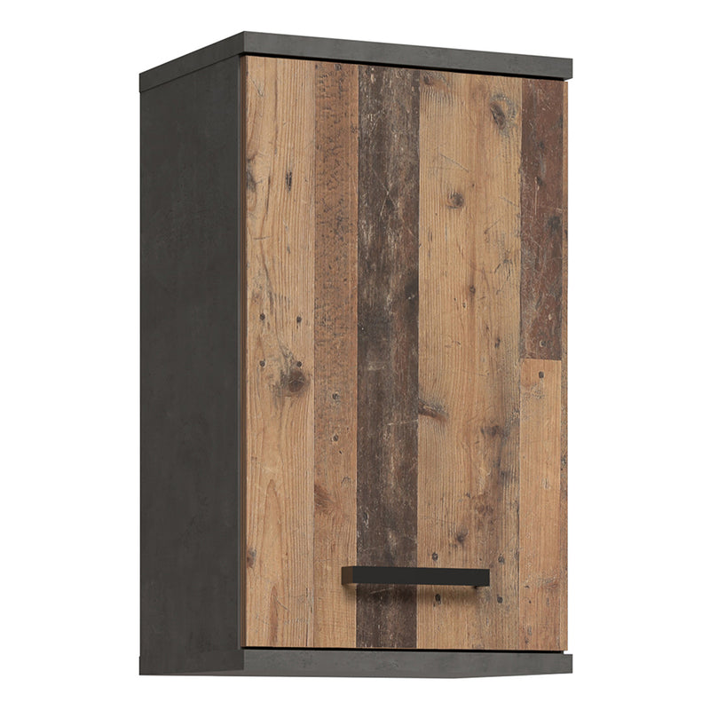Veris Small Hanging Cupboard - Walnut & Dark Grey Door