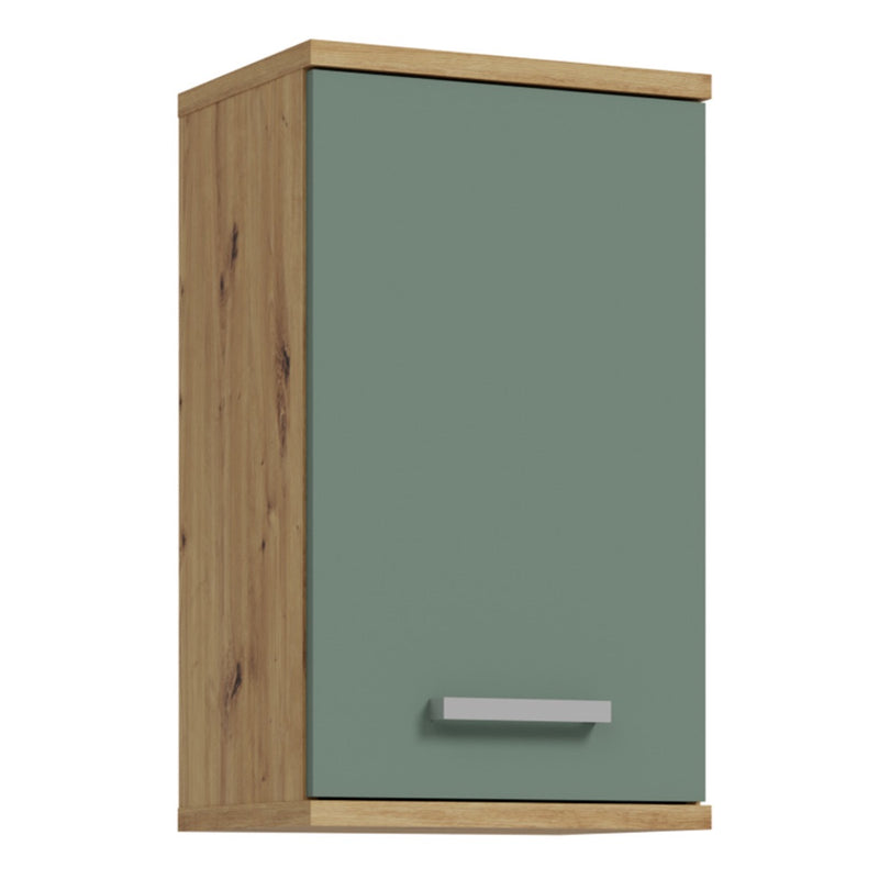 Veris Small Hanging Cupboard 1 Door Artisan Oak Sage Green