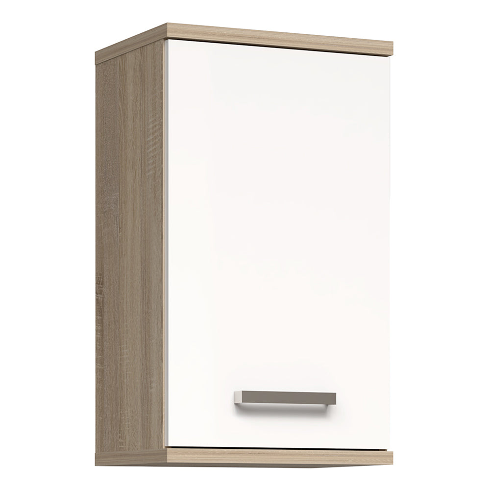 Veris Small Hanging Cupboard 1 Door Sonoma Oak White Gloss