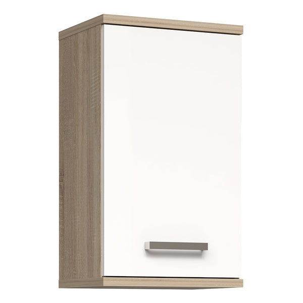 Veris Small Hanging Cupboard 1 Door Sonoma Oak White Gloss