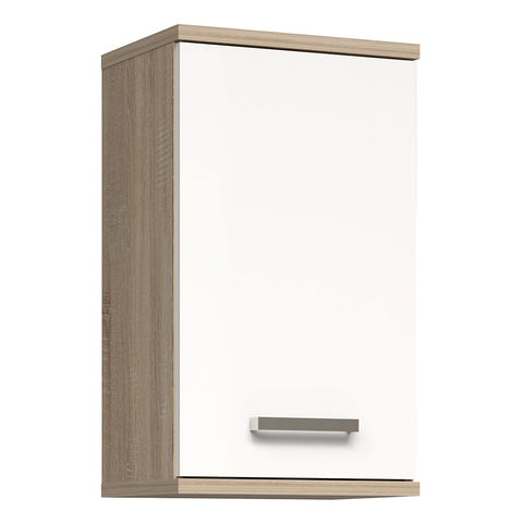 Veris Small Hanging Cupboard 1 Door Sonoma Oak White Gloss