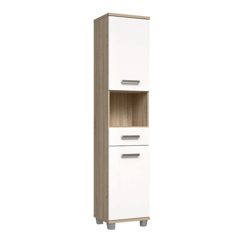Veris Tall Narrow Bathroom Cupboard with 2 Doors & 1 Drawer