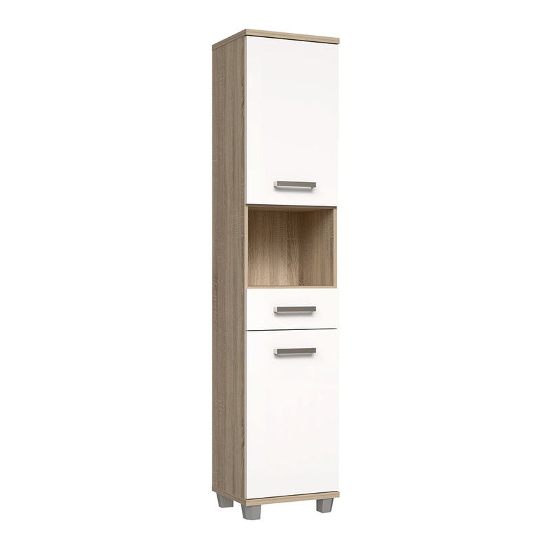 Veris Tall Narrow Bathroom Cupboard with 2 Doors & 1 Drawer