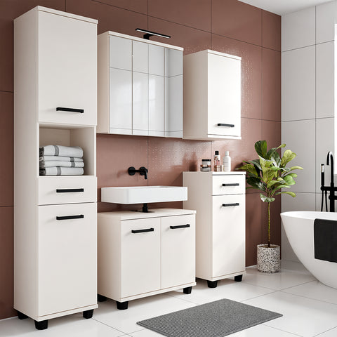 Veris 5 Piece Bathroom Set in Sand - Modern Furniture