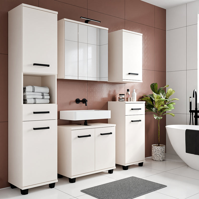 Veris 5 Piece Bathroom Set in Sand - Modern Furniture