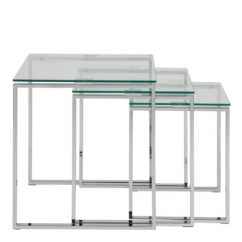 Katrine Nest of Tables with Glass Top Set of 3 — view