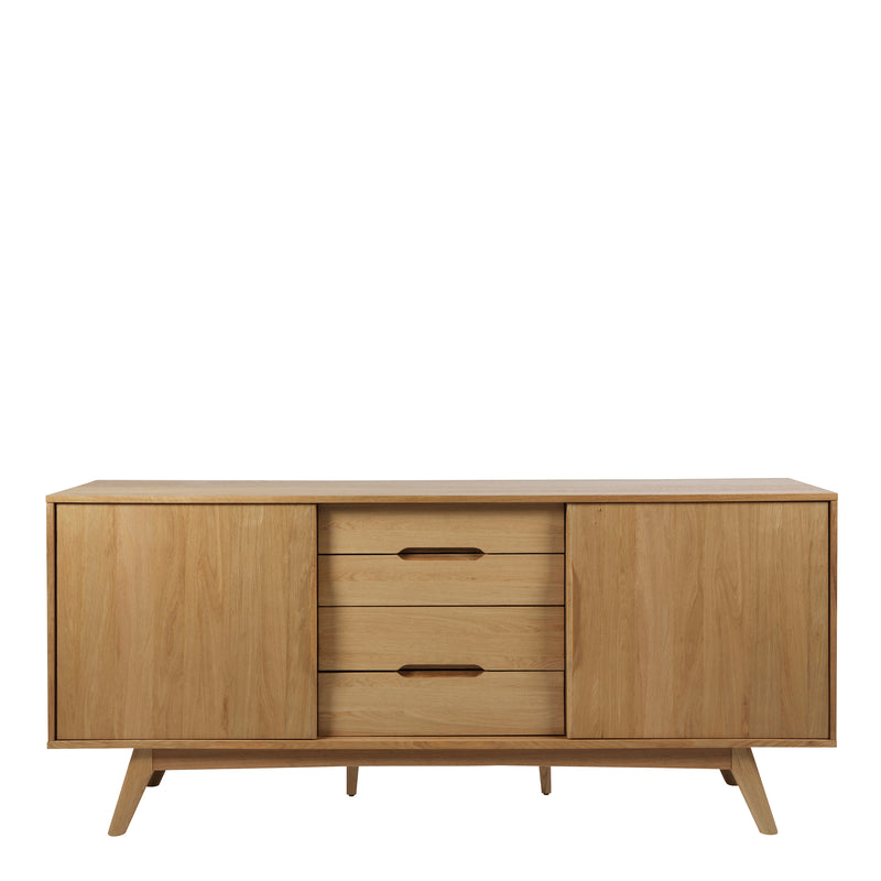 Marte 2 Door 4 Drawers Sideboard in Oak — side angle