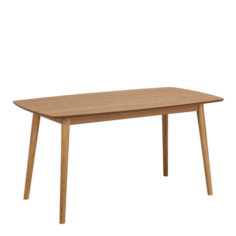 Nagano Rectangular Dining Table in Oak 150x80cm — front view