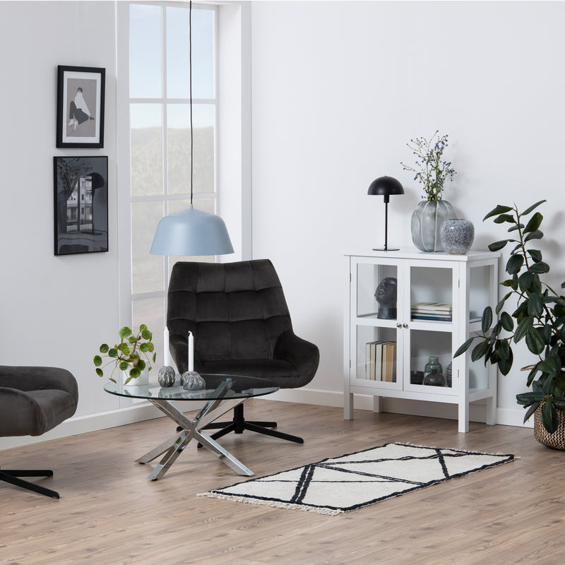 Heaven Round Coffee Table with Glass Top and Chrome Legs — alternative angle