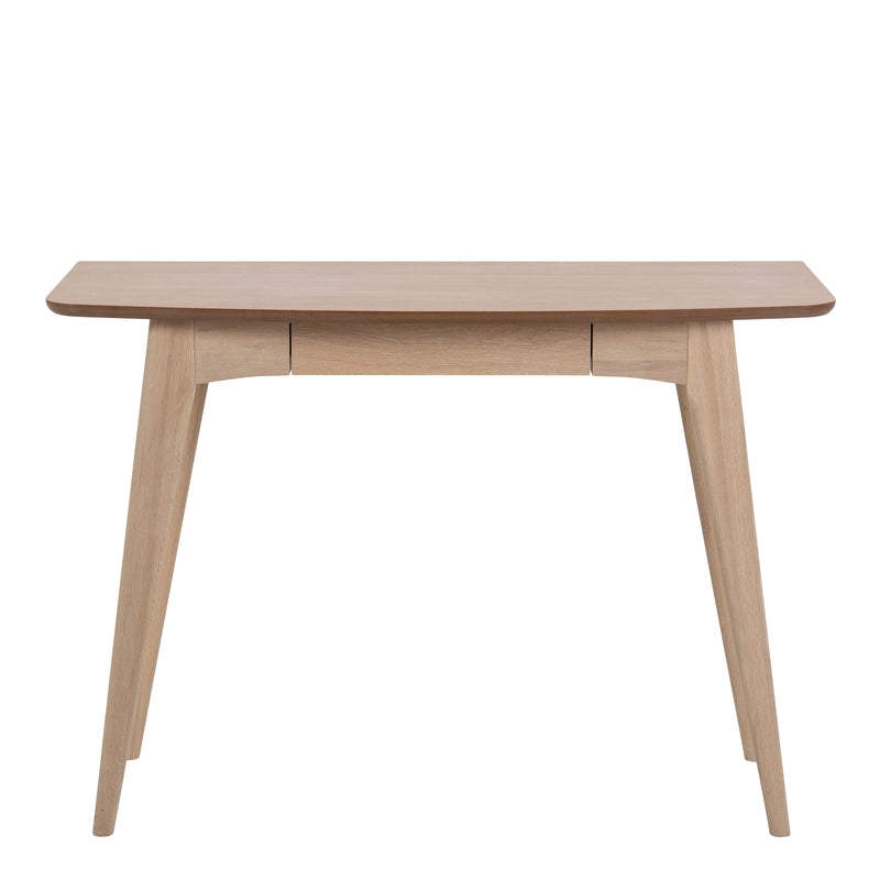 Woodstock 1 Drawer Desk in Oak — side angle
