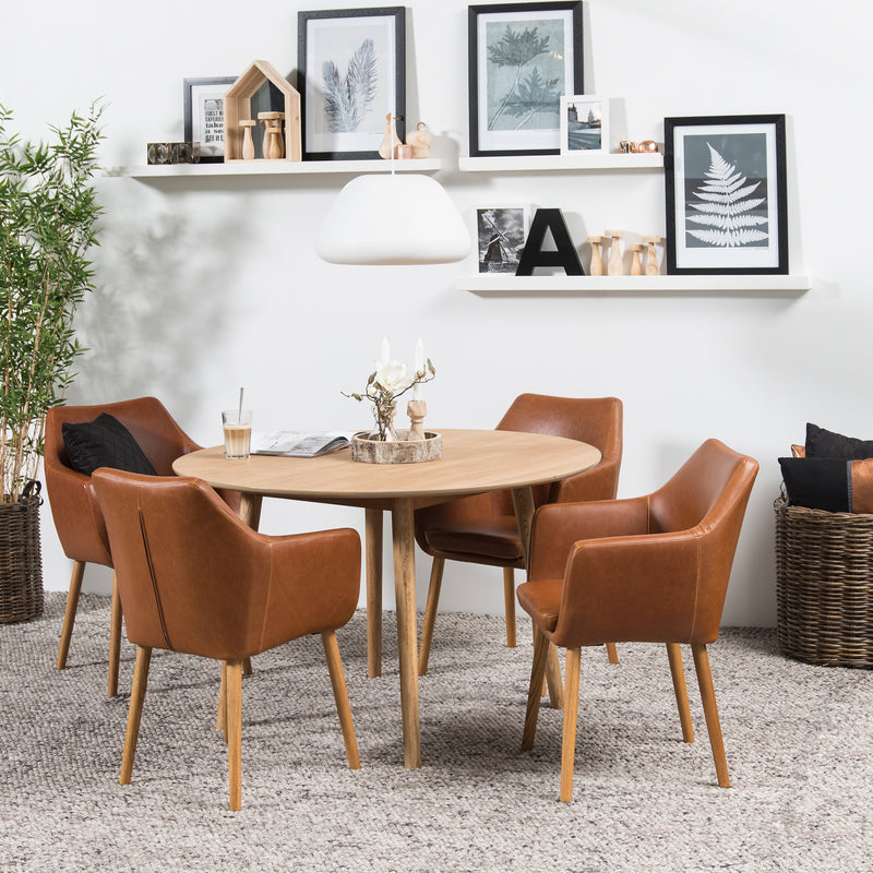 Nagano Round Dining Table in Oak 120cm — alternative angle