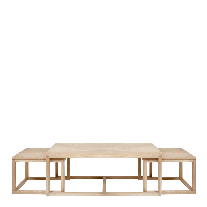 Cornus Coffee Table in Oak Set of 3 — side angle