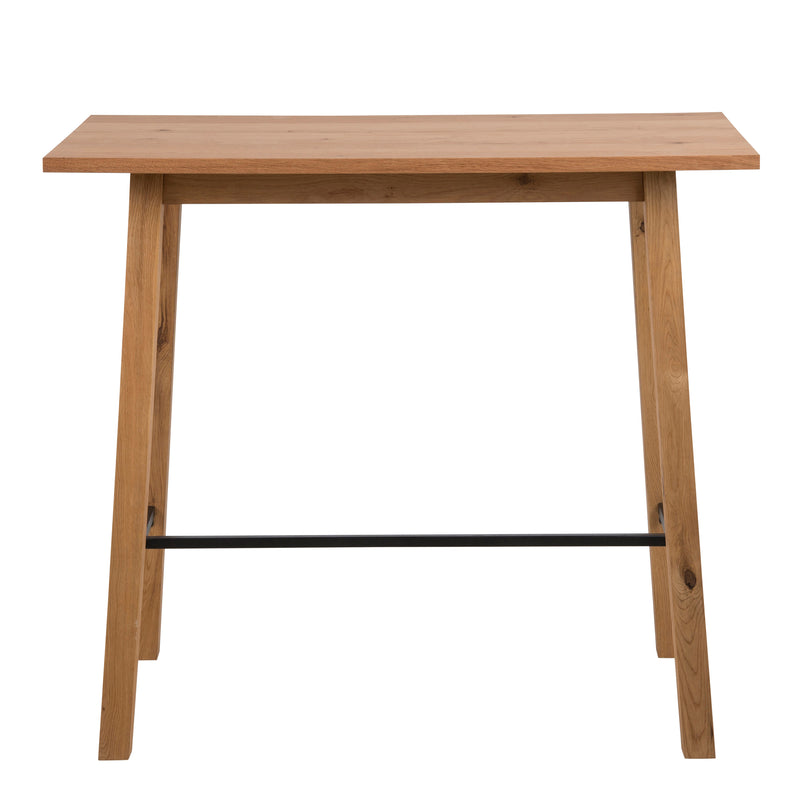 Chara Bar Table in Oak — side angle