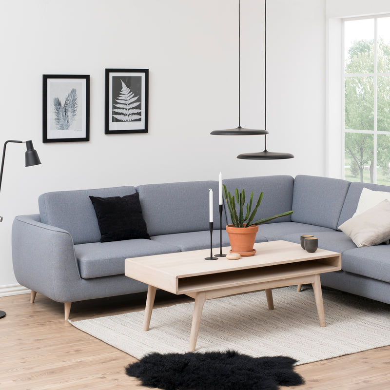 Marte Coffee Table with Open Shelf in White Oak — alternative angle