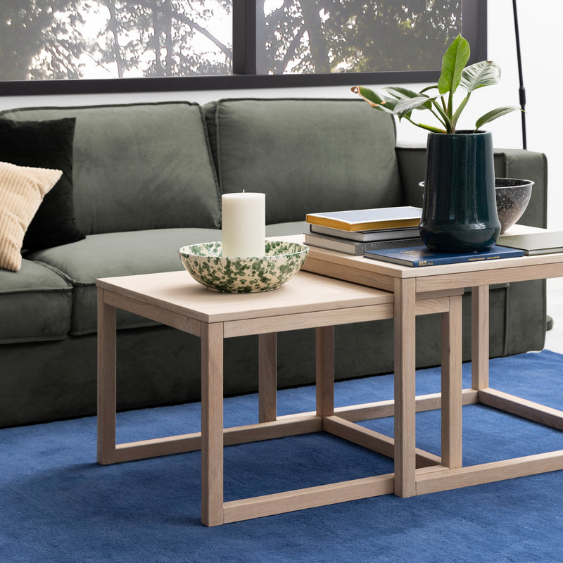 Cornus Coffee Table in White Oak Set of 2 — detail view