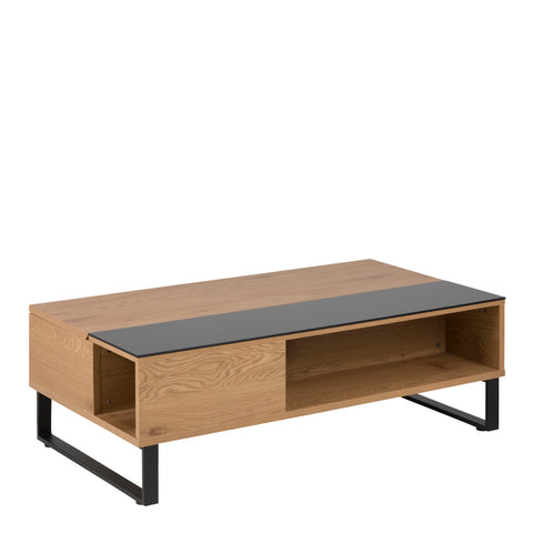Azalea Lift Up Coffee Table in Black & Oak — front view