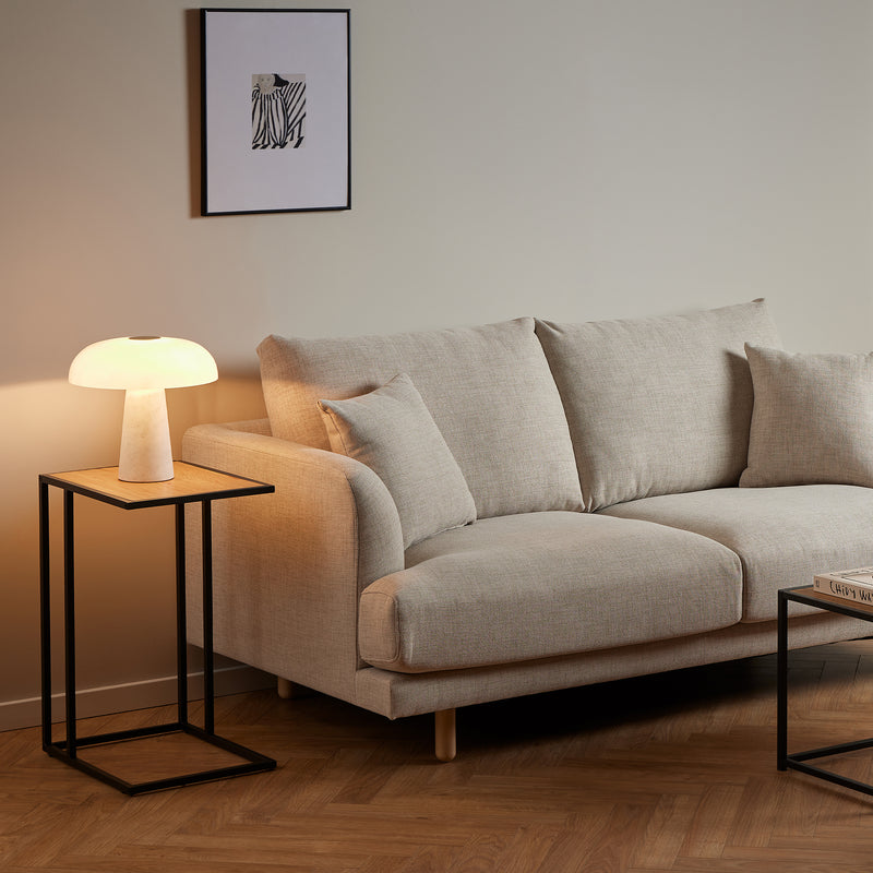 Seaford Black Metal Side Table with Oak Top — alternative angle