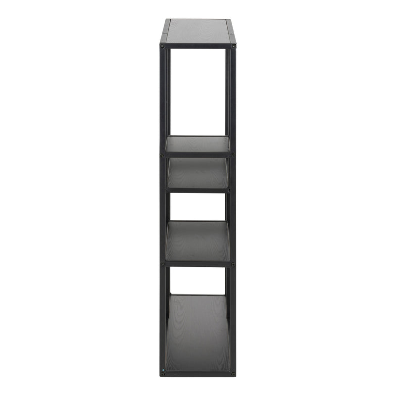 Seaford Black Metal Wall Shelf with 3 Additional Black Shelves — detail view