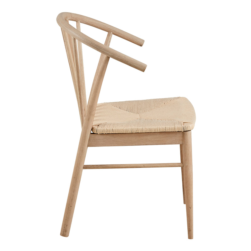 Cassandra Dining Chair with Armrest in White Oak Set of 2 — detail view