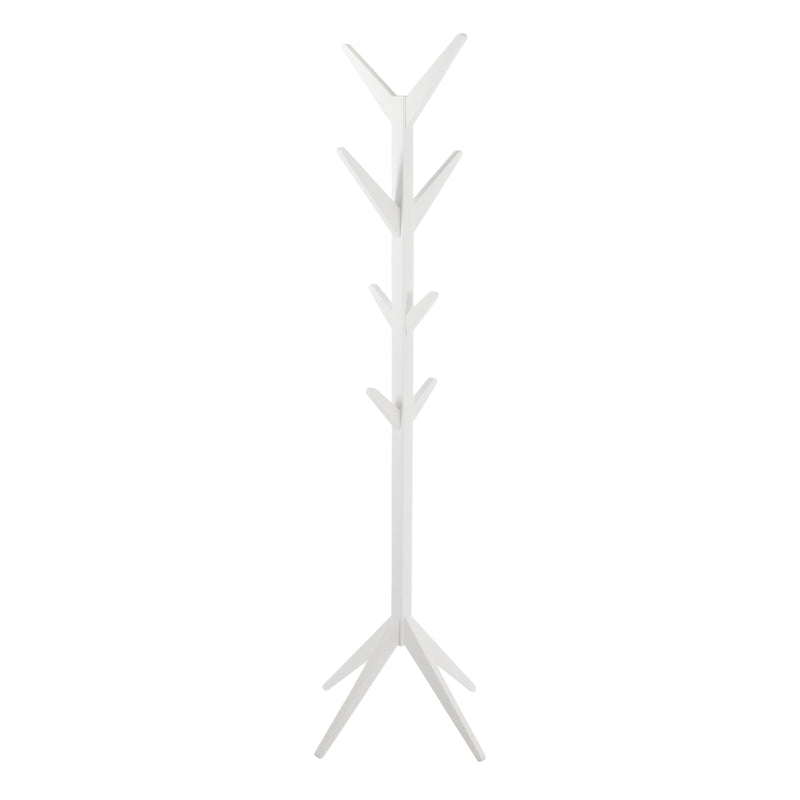 Ascot Coat Hanger in White — front view