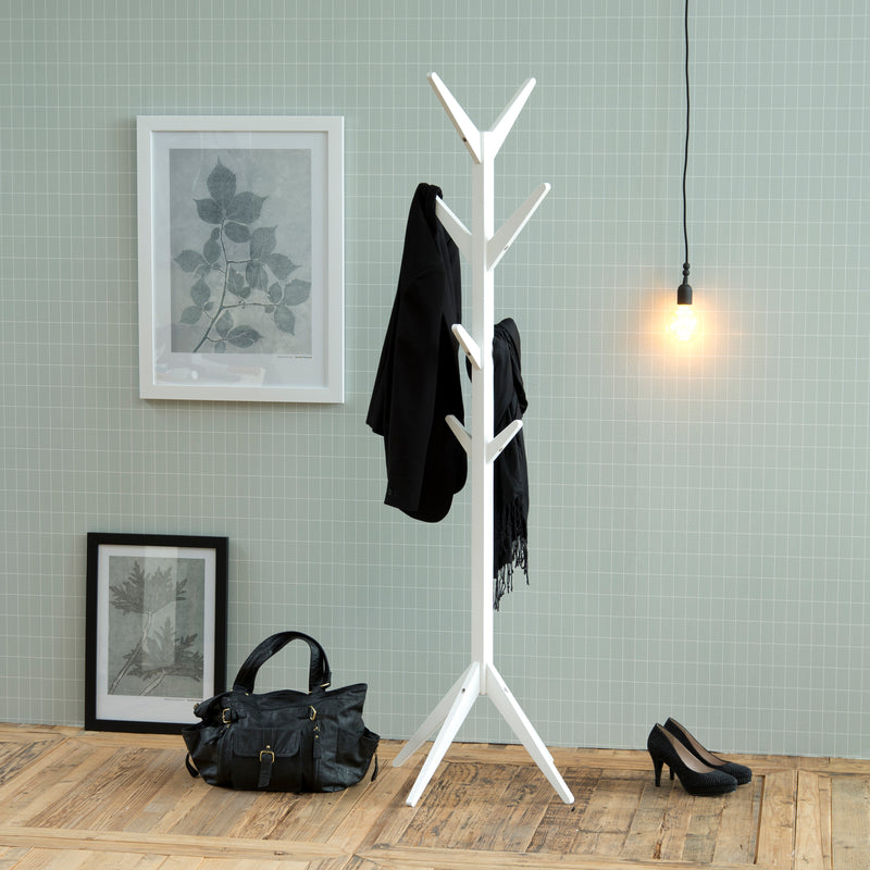 Ascot Coat Hanger in White — side angle