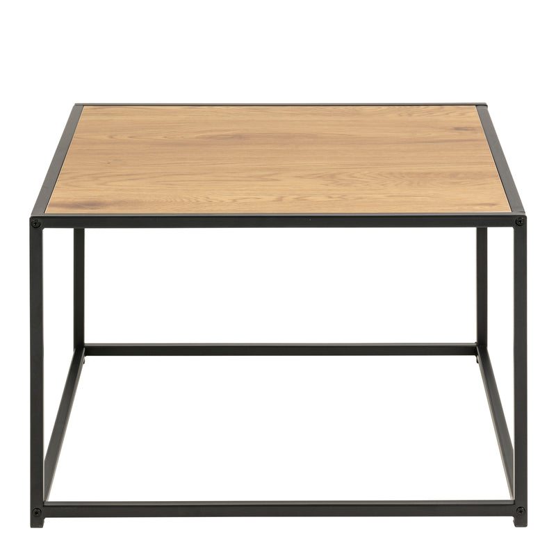 Seaford Black Metal Coffee Table with Oak Top — view