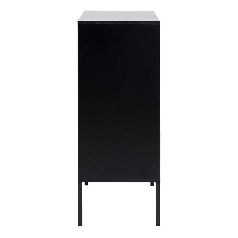 Seaford 3 Door 2 Drawer Sideboard in Black & Oak — detail view