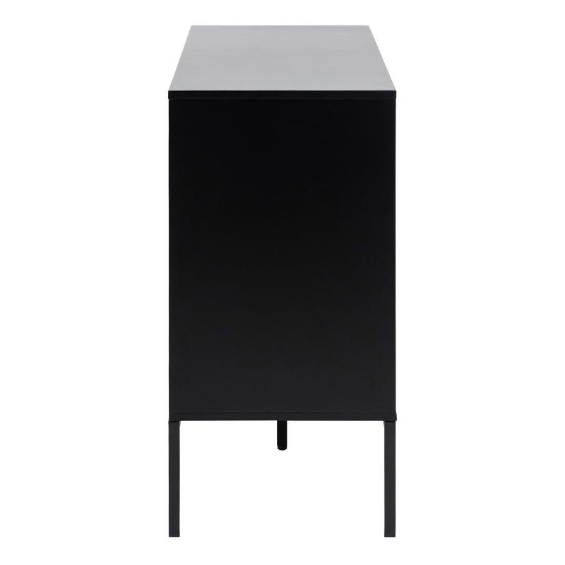 Seaford 1 Door 3 Drawer Small Sideboard in Black & Oak — detail view