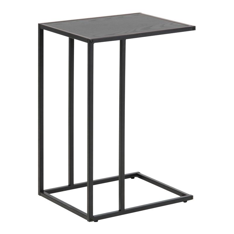 Seaford Black Metal Side Table with Black Top — detail view