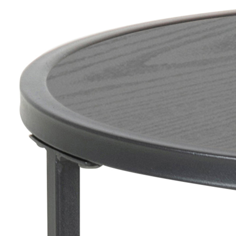 Seaford Black Metal Small Round Side Table with Black Top — alternative angle