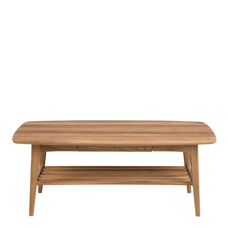 Emma Coffee Table in Oak — side angle