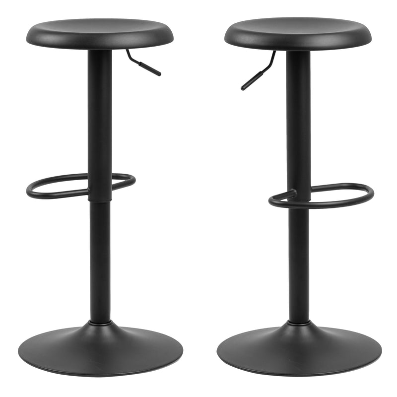 Finch Black Bar Stool without Back Set of 2 — front view
