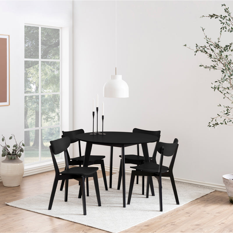 Roxby Round Dining Table in Black 105cm — alternative angle