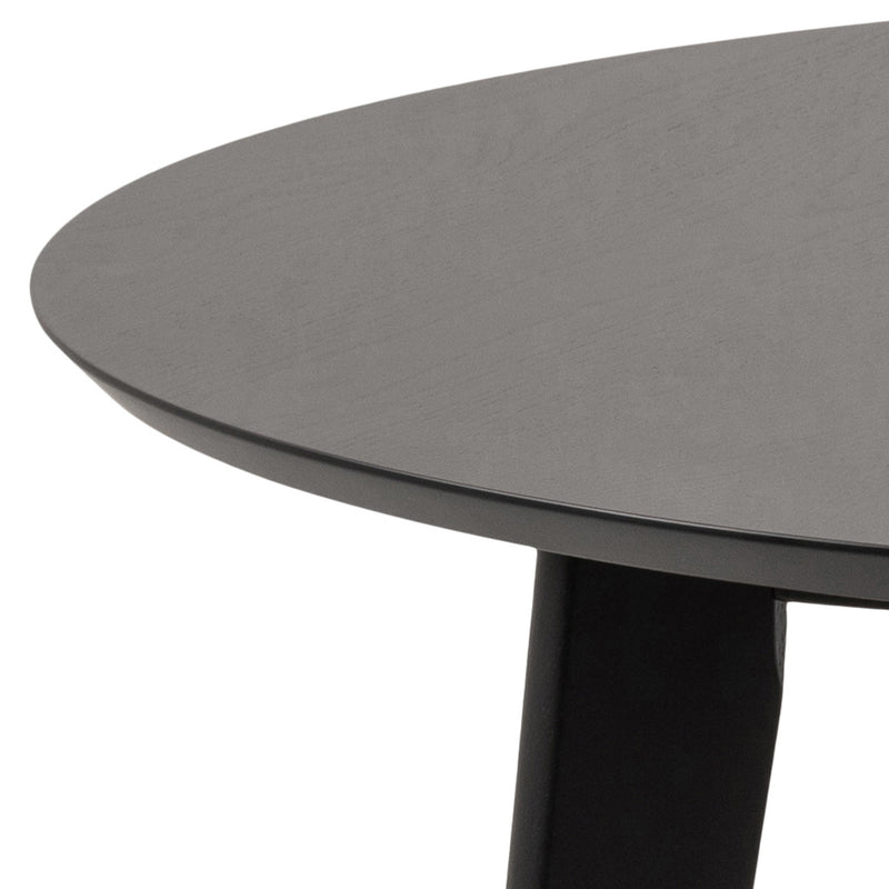 Roxby Round Dining Table in Black 105cm includes 4 Roxby Dining Chairs in Black — alternative angle