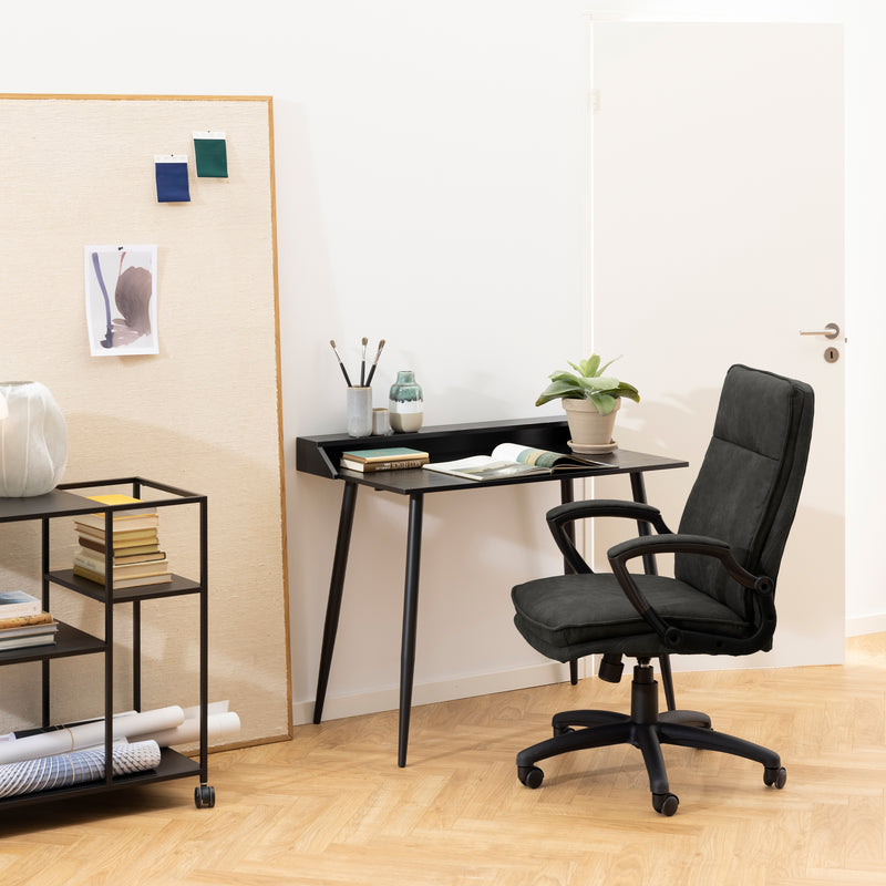 Brad Swivel Desk Chair with Armrest in Black — alternative angle