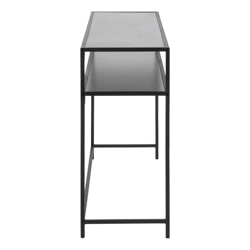 Seaford Black Metal Console Table with Black Top — detail view