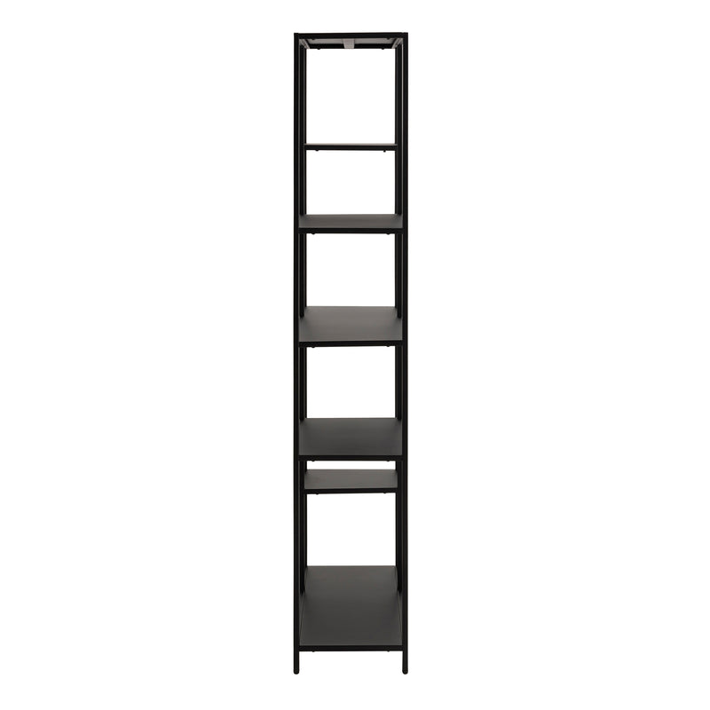 Newcastle Asymmetrical Bookcase with 6 Shelves in Matt Black — detail view